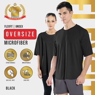 888co FlexFit Microfiber T shirt Oversize Baju Jersey Oversize Lelaki Perempuan Black