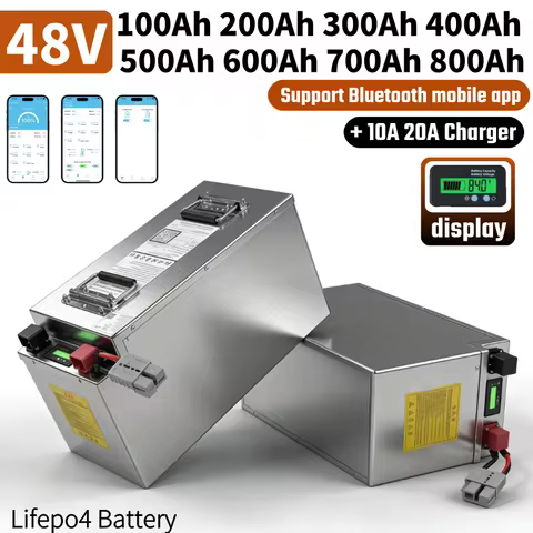48V 100Ah-800Ah LiFePO4 Lithium Battery with BMS Rechargeable for 4KW 9KW Solar System Photovoltaic 