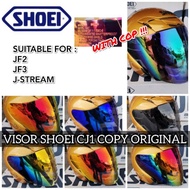 【READY STOCK】VISOR SHOEI CJ1 / SHOEI JF2 / SHOEI JF3 / SHOEI JSTREAM SMOKE TITAN RED RAINBOW BLUE PU