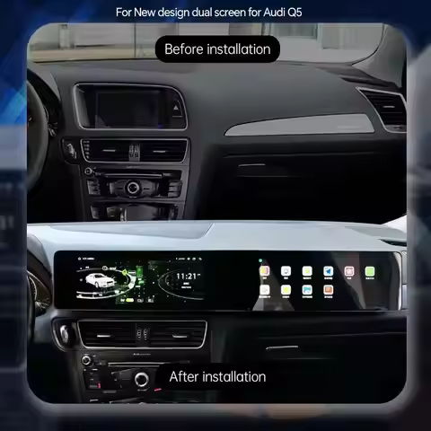 21inch Dual Screen Android Car Radio For Audi Q5 2009 - 2017 Multimedia Video Player GPS 4G WiFi Car