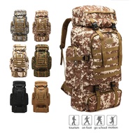 80L Waterproof Climbing Hiking Military Tactical Backpack Camping Bag Mountaineering Outdoor Sport B