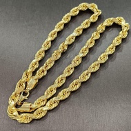 (NEW) 22k / 916 Gold Semi Solid Rope Necklace