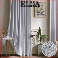 G10 CURTAIN modern Plain Blackout Siap Jahit Langsir ,Langsir RAYA Kain Tebal (JENIS HOOK / CANGKUK) Warna Silver