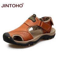 Male Sandals Luxury Men Genuine Leather Sandals Summer Beach Leather Shoes