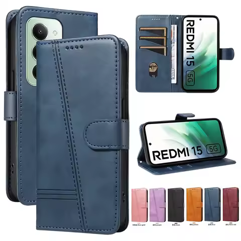 Magnetic Card Slot Flip Wallet Luxury Leather Case For Xiaomi Redmi 15 15C 4G 5G Poco C85 Cases Xiao