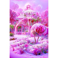 5D Diamond Painting - DIY Dream Flower House, Mandarin Ducks Playing in Water Scenery Wall Art Decor