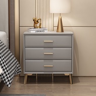 Modern Simple Three-Tier Bedside Table Light Luxury Leather Bedside Table 3-Tier Bedside Shelf Influ