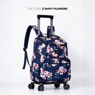 [ THE LYON - NAVY FLOWERS motif ] 20 INCH KOREA BARLEY PLANE CABIN TROLLEY BACKPACK WATERPROOF PARAC