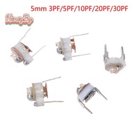 honeybird 5PCS 5MM Ceramic Trimmer Capacit Adjustable Capacitor Trimmer Variable Ceramic Capacitor 3