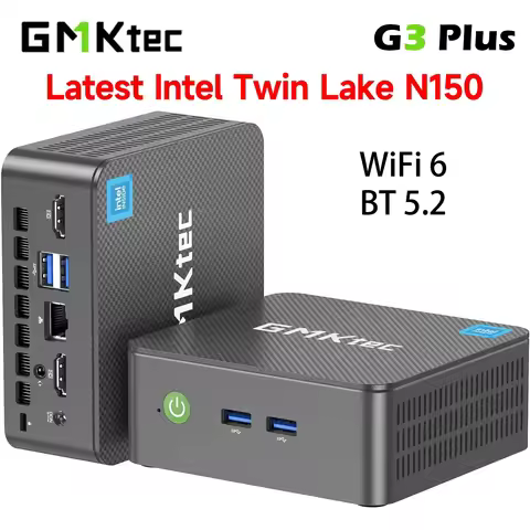 GMKtec G3 Plus Latest Twin Lake N150 Mini PC DDR4 NVMe SSD WiFi6 BT5.2 Windows 11 Pro 2.5G RJ45 Desk