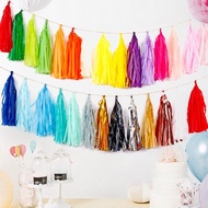 35CM Paper Tassel Metallic Foil Tassels Balloon Ready-Made DIY For Birthday Party Decoration