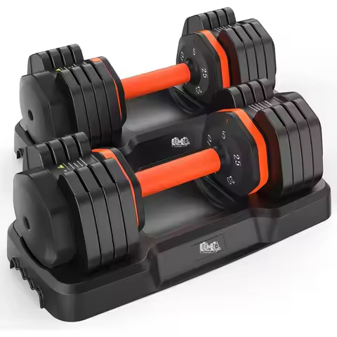 FEIERDUN Adjustable Dumbbells Set, 5LB to 25LB Dumbbell Pair,Home Gym 50lbs, Anti-Slip Handle for Ex
