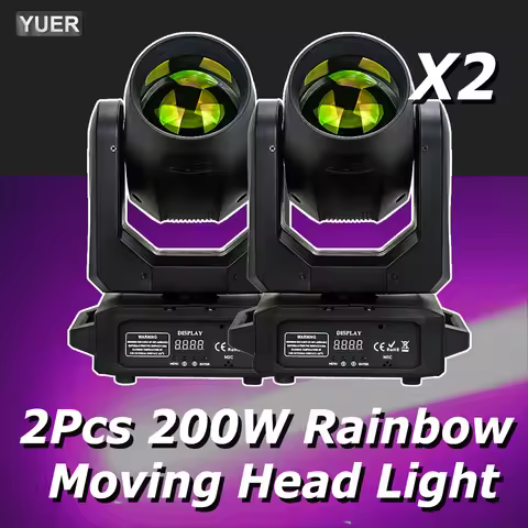 2Pcs/lot 200W LED Moving Head Light Beam+Spot+18 Rotating Prisms+Rainbow Effect Dj Dmx Stage Light E