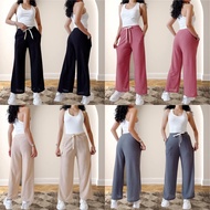 New Cotton Waffle Knit Wide Leg Pants 80015
