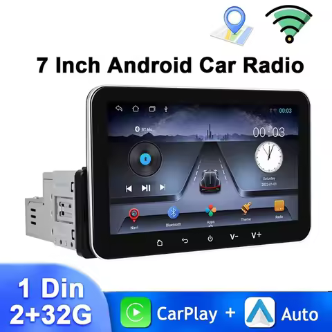7Inch For Android 2G+32G Car Radio 1 Din Multimedia Player Wireless Carplay Android Auto WIFI Blueto