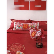{Mandarin Ducks} Pillow New Chinese Wedding Room Red Happy Character Cushion Wedding Festive Wholesa