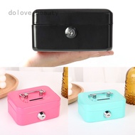 DB Lockable Cash Box Portable Metal Small Security Lock Box Sturdy Coin Banks For Kids