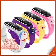 𝐓𝐎𝐔𝐂𝐇 𝐒𝐂𝐑𝐄𝐄𝐍 Kids Cartoon Watch Waterproof Silicone Band LED Digital Display Bracelet Wristband Jam Tangan Budak 手表