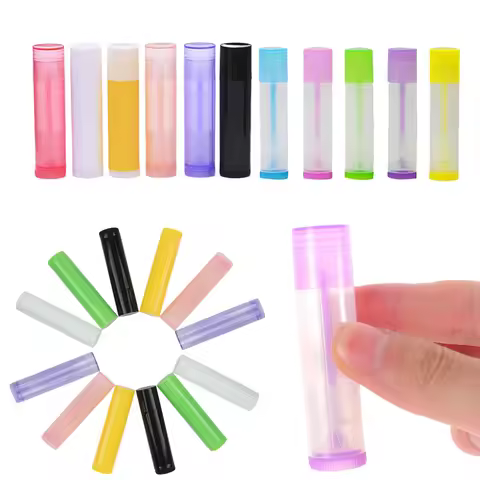 10Pcs Empty 5ml Lip Gloss Balm Container Lip Balm Tube Refillable Plastic Lipstick Tubes DIY Cosmeti