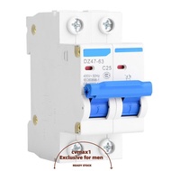 CYMX 2P Circuit Breaker, 2P 400V AC DZ47-63 Circuit Breaker, Durable 25A/40A/50A/63A Miniature Circu