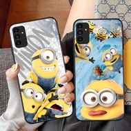 NC-58 Minions Kaca Glass Case For Samsung A05S A35 A55 A24 A14 A15 A04S A34 A25 M15 A54 S21 FE Plus 