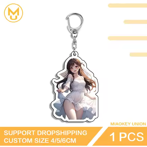 Wedding Dress Chizuru Mizuhara Key Chains Fancy Premium Beautiful Girl Acrylic Keyring Suitable For 
