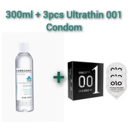 Lubricant 300ml + 3pcs Ultrathin Condom Lubricant 300ml lube pelincir seks lubricant sex gel persona