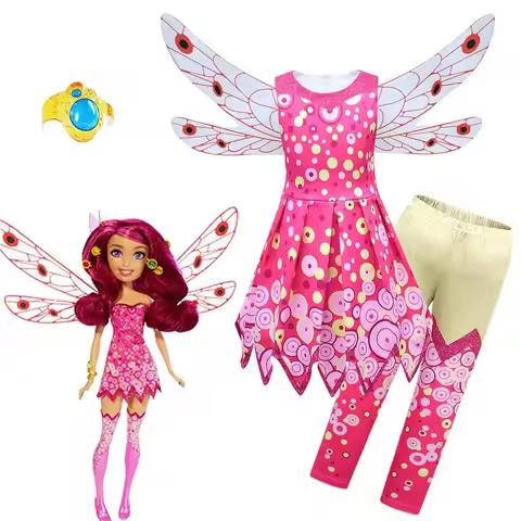 2025 New Halloween Mia Halloween Costumes Mia and Me Clothing Set Dress Wing Handband Birthday Party
