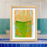 Emerald Hill's Nonya Kebaya - Orange Tulip Nonya Story peranakan Art Print Painting Decor Poster