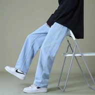 Plus size Korean men's jeans, fashion straight-leg elastic casual jeans