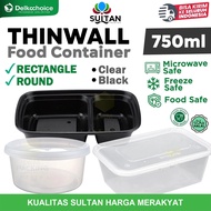 Thinwall Rectangle & Round 750ML Food Container Box Delkochoice Plastic Food Container