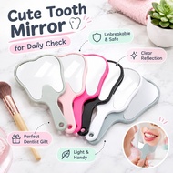 Tooth Shaped Mouth Mirror, Unbreakable Plastic Makeup Mirror - Dentist Gift