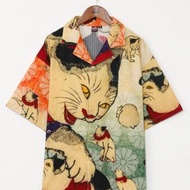 【熱門預購】復古日式優雅藝術感浮世繪休閒襯衫M (12色)7IA-5114