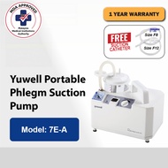 Yuwell Portable Phlegm Suction Pump (Machine 7E-A) + Suction Catheter