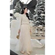 98CM 88CM 78CM (140-170cm Height) Korea Fashion Women Fluffy Flowy Skirts Mesh Tulle Ribbon Maxi Ski
