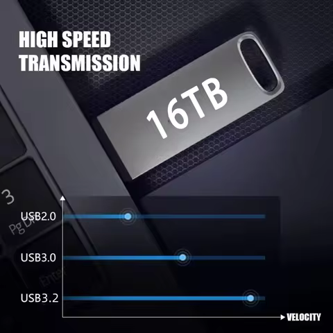 16TB USB 3.2 Flash Drive 520MB/s High Speed 2in1 TypeC OTG Pen Drive Waterproof Large Storage For Ph