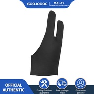 GOOJODOQ Palm Rejection Gloves with Two Fingers Drawing Glove for Drawing Tablet Suitable for Left a