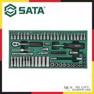 SATA 09901 66 pcs 1/4” Drive 6 Point mm Hand Socket Tray Set