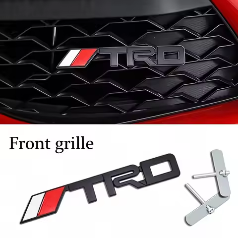 3D TRD Logo Car Front Grille Trunk Metal Emblem Badge For Toyota Supra Aygo Prado RAV4 Hilux Yaris C