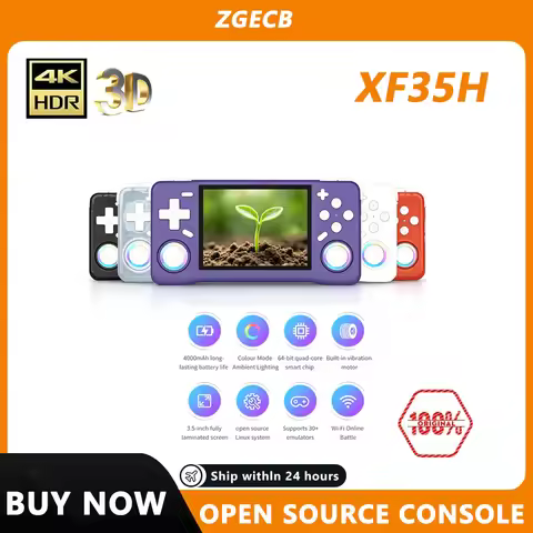 FLLAPT XF35H Retro Handheld Game Console Linux System 3.5inch 640*480 IPS Screen 4000mAH Long Batter