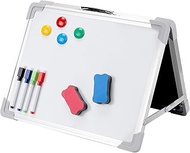 ZOENHOU 30 x 40 cm Foldable Double Sided Whiteboard with Aluminium Frame and Stand, Desk Board for H