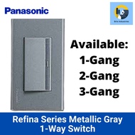 Panasonic Metallic Gray Refina Series 1 Way Switch Set 1 2 or 3 Gang Modern Switch Brix Industries