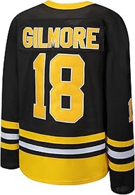 #18 Happy Gilmore Hockey Jersey for Men,Boston Adam Sandler 1996 Movie Ice Hockey Jersey Black S-XXX