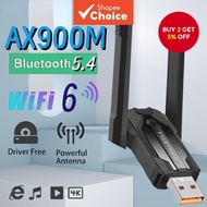 Wireless WiFi Adapter AX900 USB 3.0 WiFi 6 & Bluetooth 5.4 900Mbps Dual Band 2.4G/5Ghz Network Card 