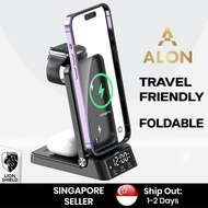 (SG) ALON 4 in 1 Wireless Charger for iPhone 15/14/13/12/11, Apple Watch 8/SE/7/6/5/4/3, AirPods Pro 2/Pro/AirPods 3/2