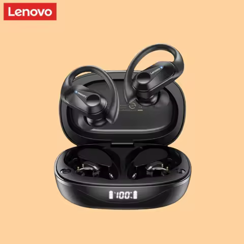 Lenovo LP75 Sports Wireless Earphones with Mics,Button Control, LED Power Display,Hifi Stereo Sound