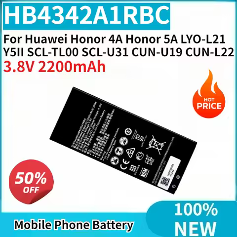 Brand New HB4342A1RBC 3.8V 2200mAh Phone Battery For Huawei Honor 4A Honor 5A LYO-L21 Y5II SCL-TL00 