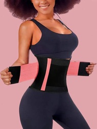 2024年最新款1入組腰部訓練器皮帶減肥緊身塑身帶,具有雙調節腹部透氣馬甲式束腰器,適用於女性體育館體重鍛煉健身器材