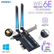 FENVI | FENVI 5374Mbps WiFi 6E AX210 สําหรับบลูทูธ 5.3 Tri-Band 2.4G/5G/6Ghz ไร้สาย PCIe WiFi Adapte