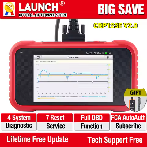 LAUNCH CRP123E V2.0 Car Diagnostic Tools For ENG ABS AT SRS FCA AutoAuth 7 Service CRP123I CRP123X L